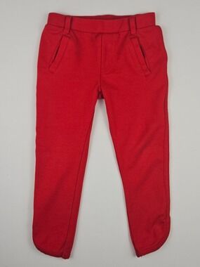 5/$25 Girls Red Ponte Knit Dress Pants Size 4 Toddler Pull On Stretch Joe Fresh